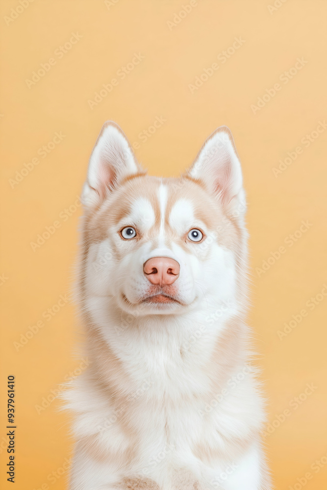 Siberian Husky Dog with Bright Blue Eyes and Happy Expression Siberian Husky Dog with Bright Blue Eyes and Happy Expression