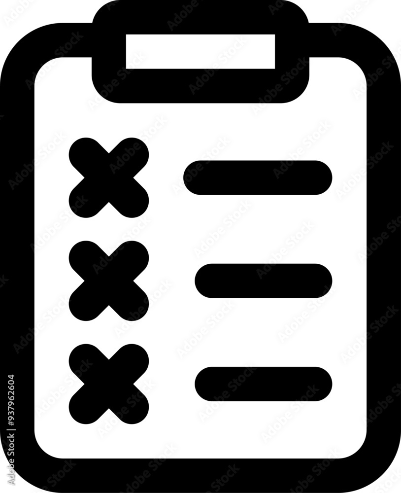 UI clipboard cross Vector Icon Illustration. Line Style UI clipboard cross Vector Icon Illustration. Line Style