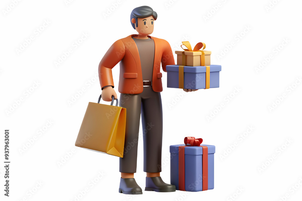 Flat Shopper Buying Gift in Store concept as Candid shot of a shopper purchasing a gift in a store during Black Friday capturing the thoughtful and generous aspect of shopping for others during the ho Flat Shopper Buying Gift in Store concept as Candid shot of a shopper purchasing a gift in a store during Black Friday capturing the thoughtful and generous aspect of shopping for others during the ho