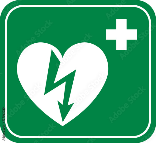 First Aid AED Sign