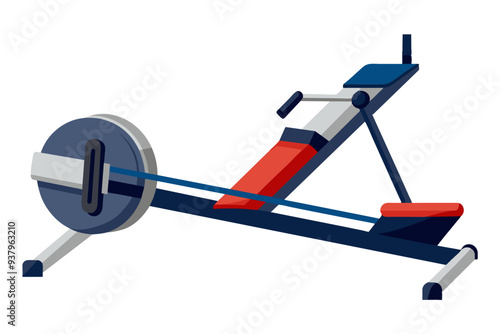  Rowing machine vector art illustration