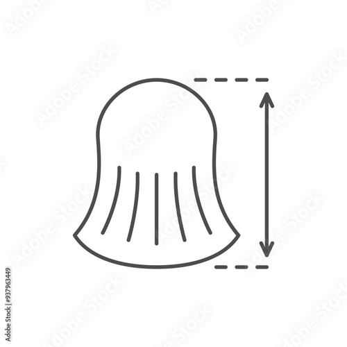 Hair length line outline icon