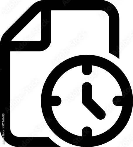 UI deadline Vector Icon Illustration. Line Style