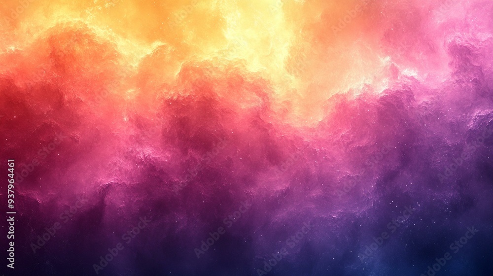 Fototapeta premium Light Purple and Yellow Pastel Color Gradient Background with Grainy Noise Texture for Large Banner Design - Generative AI