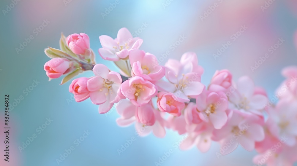 A Serene Display of Pink Blossoms Under Soft Light A Serene Display of Pink Blossoms Under Soft Light
