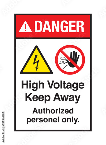 High voltage keep away sign