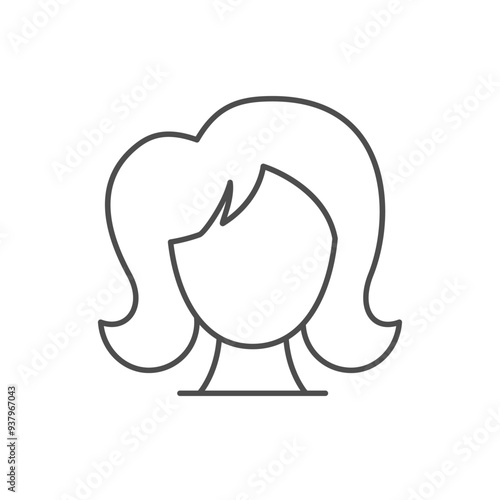 Woman wig line outline icon