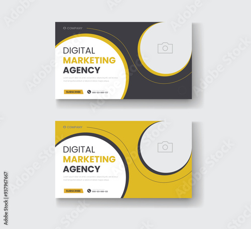 Corporate business and digital marketing youtube thumbnail or web banner template
