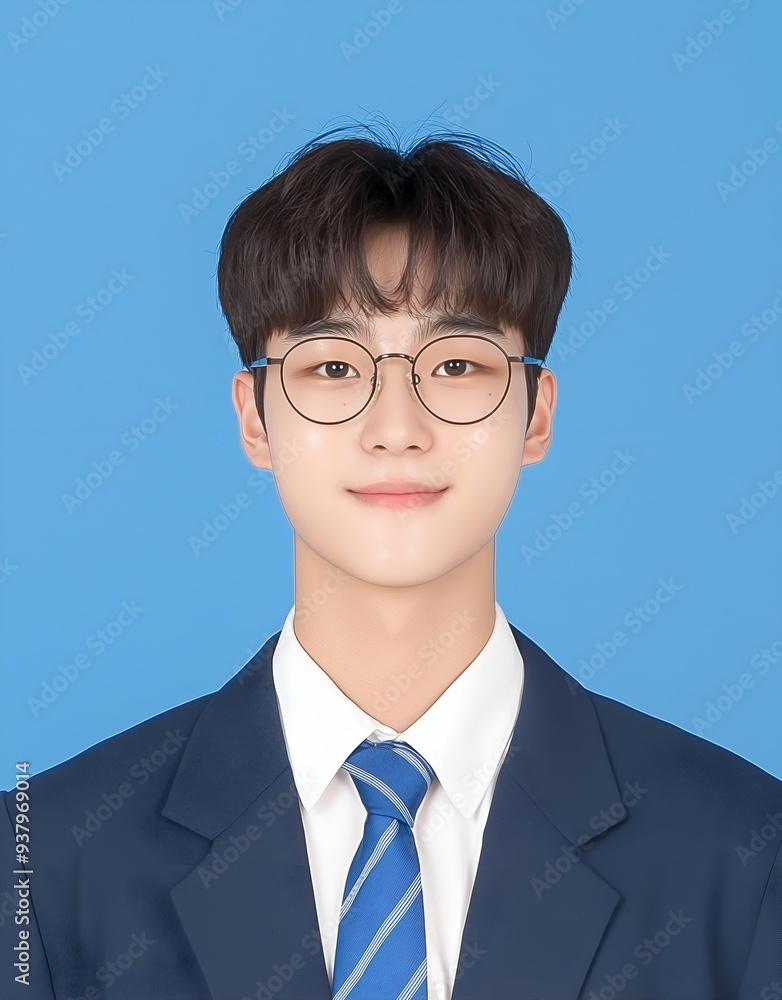 Smiling Young Man with Glasses in Formal Attire Studio Portrait Smiling Young Man with Glasses in Formal Attire Studio Portrait