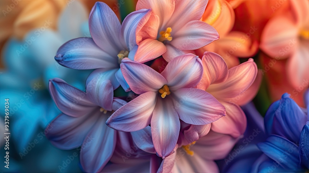 A close-up of a hyacinth flower in full bloom, with rich colors and fragrant petals capturing spring beauty A close-up of a hyacinth flower in full bloom, with rich colors and fragrant petals capturing spring beauty