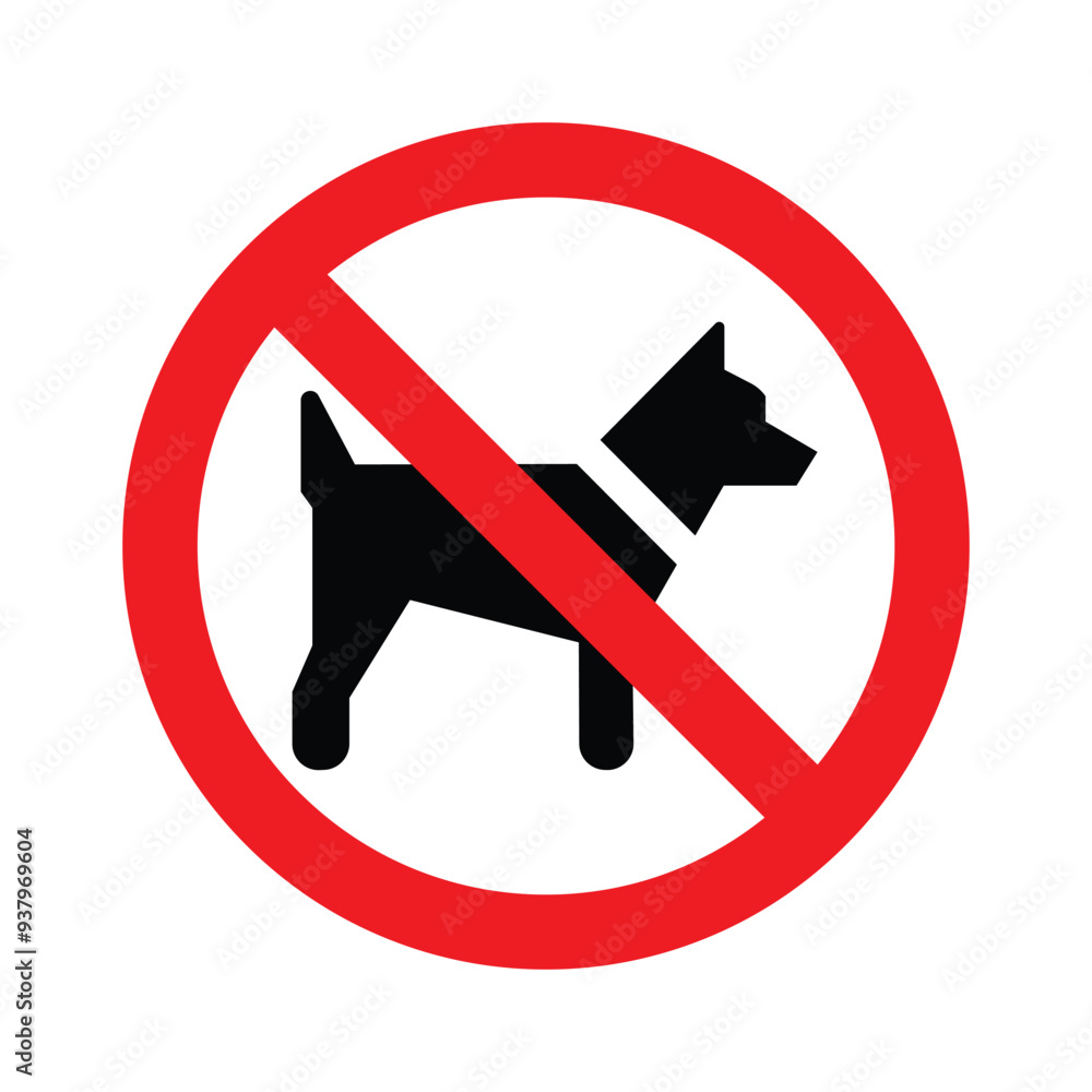 Obraz na plátně No dogs except assistance dogs sign