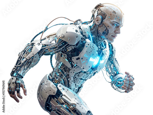 Cyber ​​robot transparent background .png