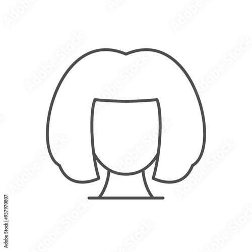 Female hair wig line icon