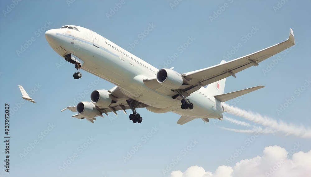 Jumbu Jet Commercial airplane on white background instant frame Flying airplane symbol Jumbu Jet Commercial airplane on white background instant frame Flying airplane symbol