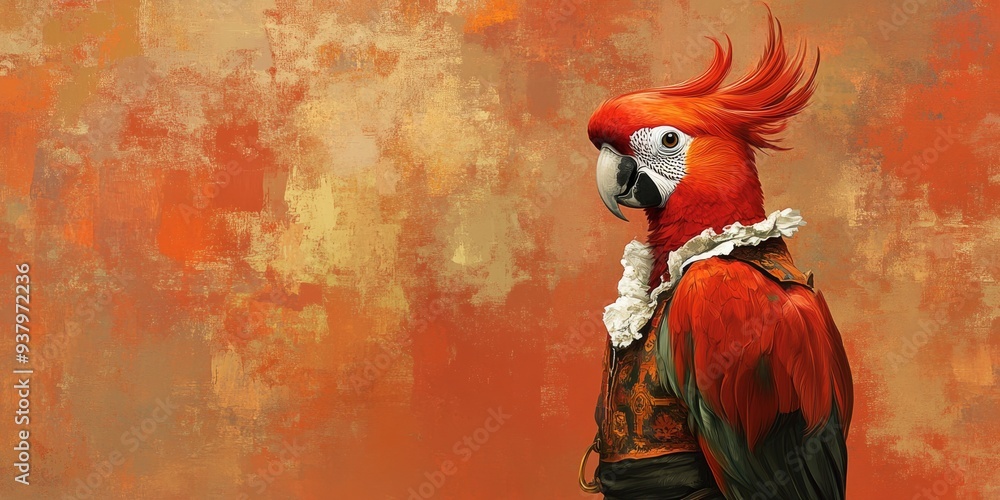 Whimsical AI-Generated Cockatoo Portrait in Renaissance Attire: Creative Animal Character for Marketing and Party Invitations. Elegant Minimalist Design with Gradient Texture for Graphic Art, UI Backg Whimsical AI-Generated Cockatoo Portrait in Renaissance Attire: Creative Animal Character for Marketing and Party Invitations. Elegant Minimalist Design with Gradient Texture for Graphic Art, UI Backg