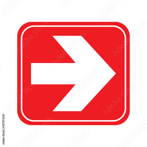 Red Exit Arrow Right sign