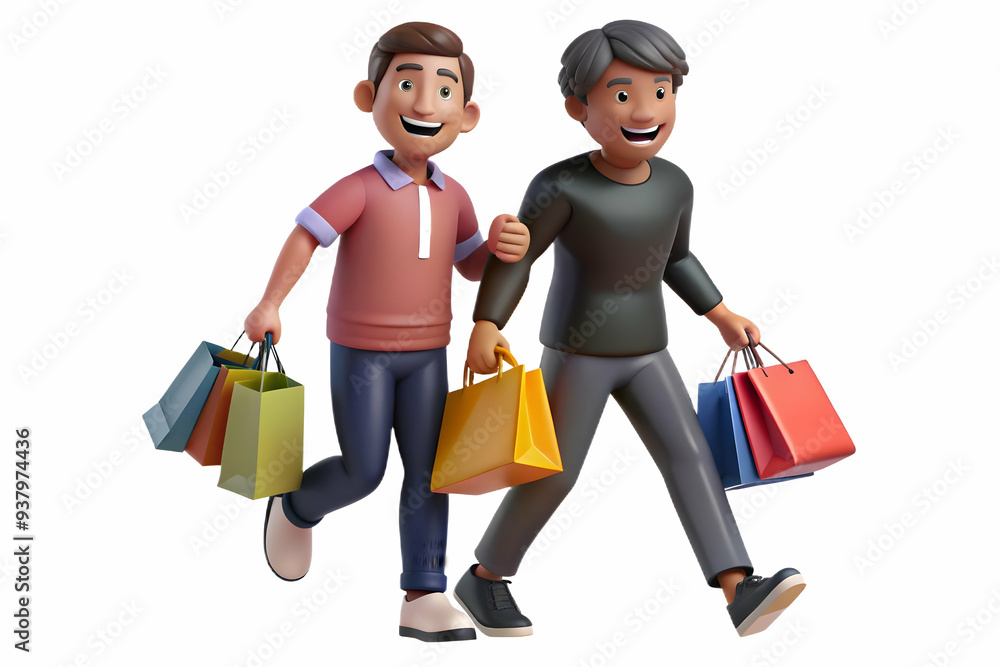 Friends Shopping Together concept as Candid shot of two friends laughing and carrying shopping bags as they walk through a mall during Black Friday capturing the fun and social aspect of the shopping Friends Shopping Together concept as Candid shot of two friends laughing and carrying shopping bags as they walk through a mall during Black Friday capturing the fun and social aspect of the shopping