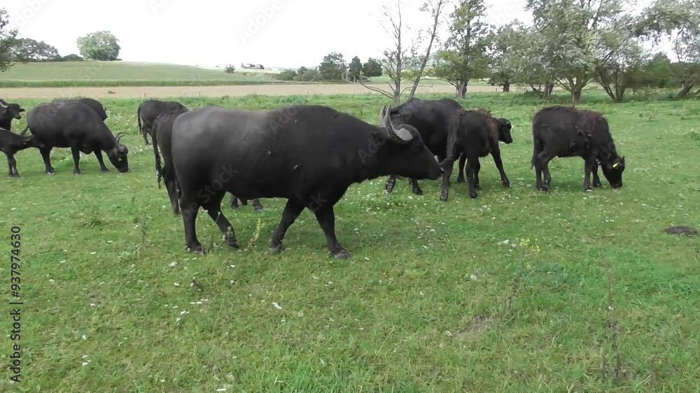 Water Buffalo herd on the way Water Buffalo herd on the way