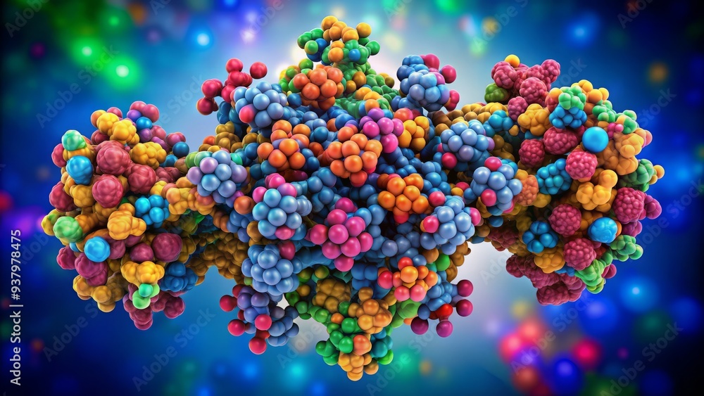 Microscopic view of PCSK9 protein molecule, a key enzyme involved in ...