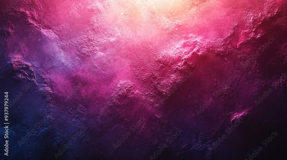 Fototapeta premium Abstract Banner Design with Pink and Magenta Gradient Background, Grainy Glowing Light, and Noise Texture - Generative AI