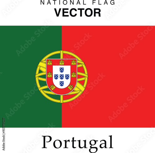 The vector version of the Portugal national flag