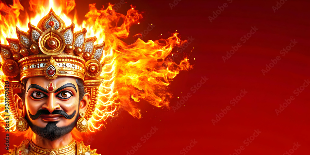 Glowing Abstract Effigy Burning concept as A vibrant glowing abstract digital art depicting the burning of Ravanas effigy with flames and sparks creating a powerful visual. Ideal for Dussehra event pr Glowing Abstract Effigy Burning concept as A vibrant glowing abstract digital art depicting the burning of Ravanas effigy with flames and sparks creating a powerful visual. Ideal for Dussehra event pr
