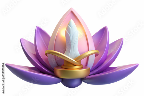 Glowing Abstract Lotus and Sword concept as A serene glowing abstract digital art featuring a lotus and sword symbolizing purity and victory during Dussehra. Ideal for spiritual and cultural event adv