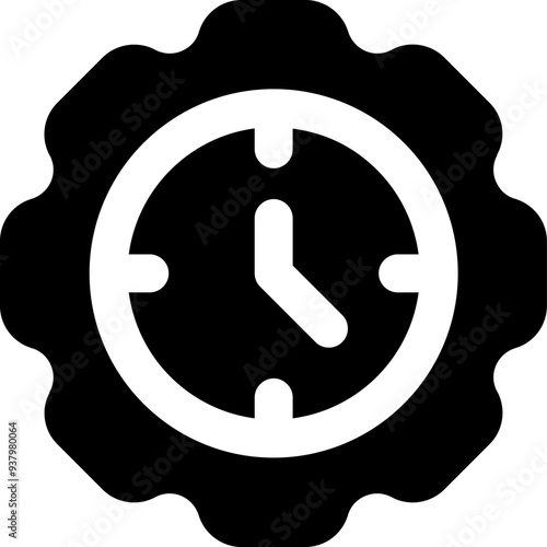 UI time management Vector Icon Illustration. Glyph Style