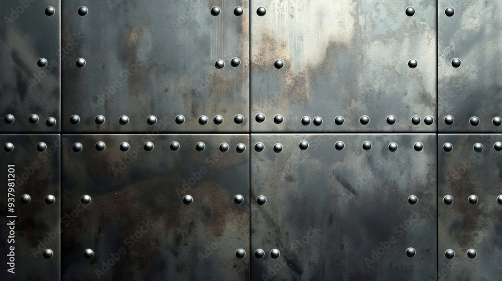 Fototapeta premium Design of steel texture background, industrial brushed metal surface wallpaper