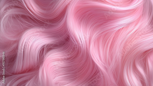 Abstract Background of Wavy Pastel Pink Hair with Glossy Shine for Your Beauty Salon