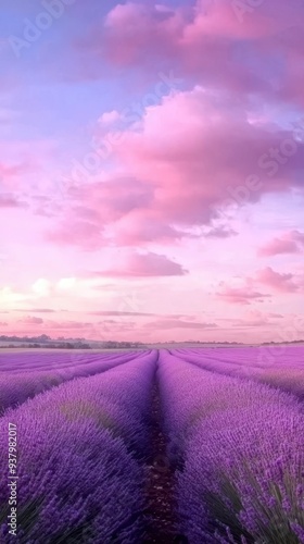 lavender field at sunset photo