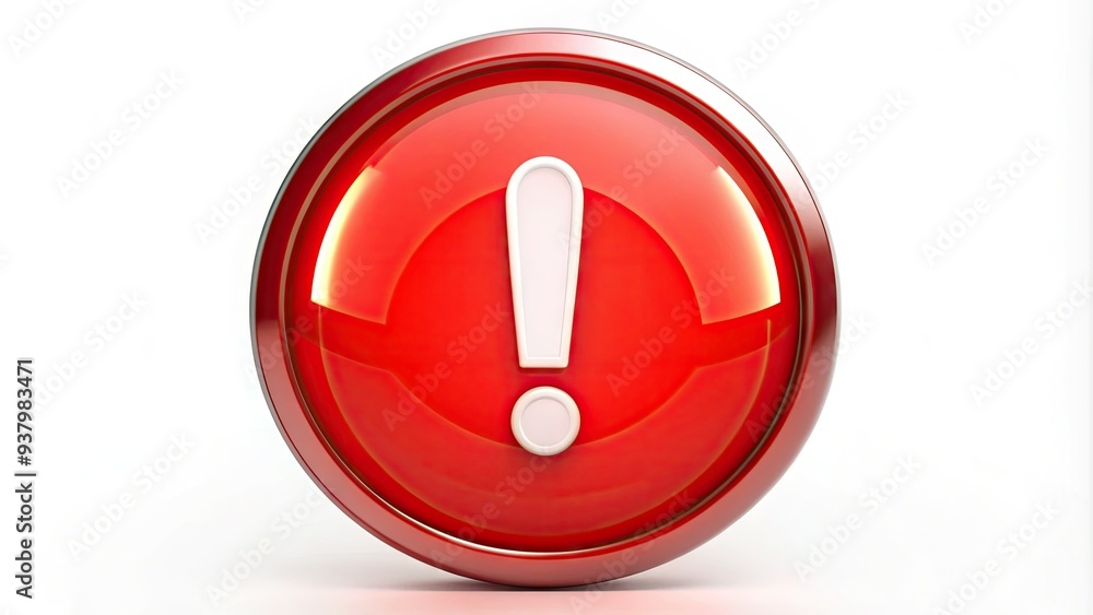 A bright red emergency icon with a bold white exclamation mark inside a circle, isolated on a transparent background, symbolizing urgent response and alertness. A bright red emergency icon with a bold white exclamation mark inside a circle, isolated on a transparent background, symbolizing urgent response and alertness.