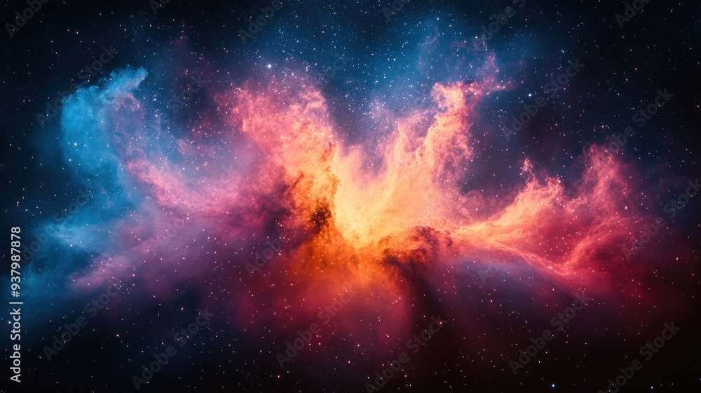 Fototapeta premium Cosmic Nebula: A Symphony of Color and Stars