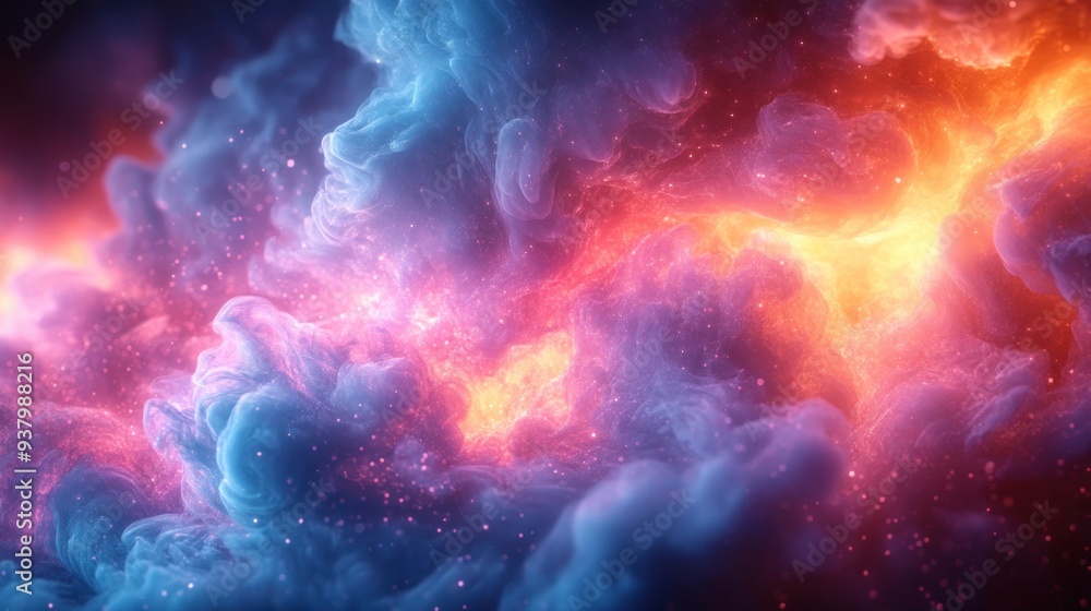 Fototapeta premium Abstract Nebula with Glowing Colors