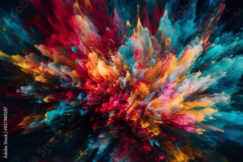 abstract background with splashes. generative AI.	
