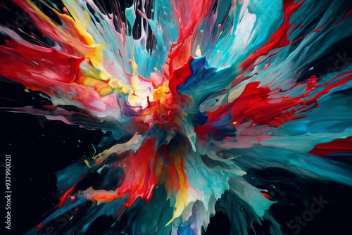 abstract background with splashes. generative AI.	
