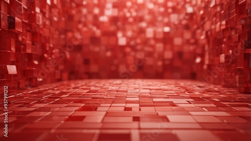 abstract red square Mordan background red background. photo