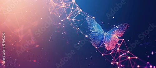 Abstract butterfly isolated on gradation background
