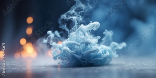 Abstract blue and white swirling mist or smoke background. photo