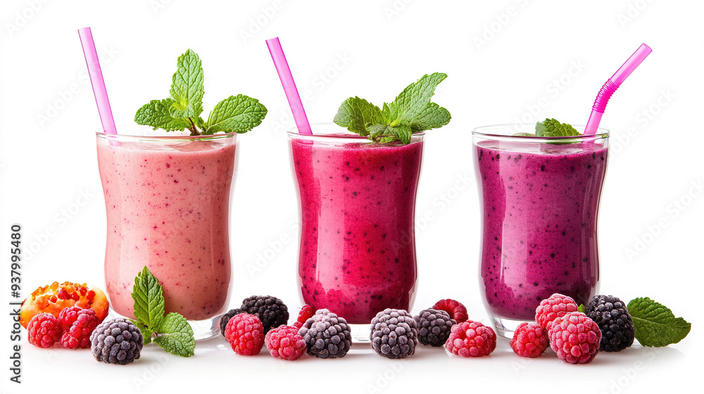 Colorful smoothies with fresh fruits and mint on a wooden background. Fruit smoothie. Fruit milkshakes or smoothies with strawberries, apricots, berries, mint leaves, and straws Colorful smoothies with fresh fruits and mint on a wooden background. Fruit smoothie. Fruit milkshakes or smoothies with strawberries, apricots, berries, mint leaves, and straws
