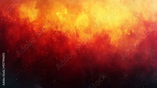 Grainy Gradient Background in Orange, Red, and Yellow with Noise Texture for Abstract Banner and Cover Design - Generative AI