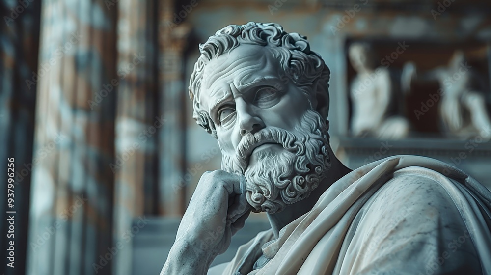 Stoic Greek Philosopher Thinking Man: Symbol of Stoicism and Philosophy