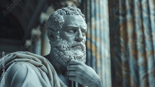 Stoic Greek Philosopher Thinking Man: Symbol of Stoicism and Philosophy