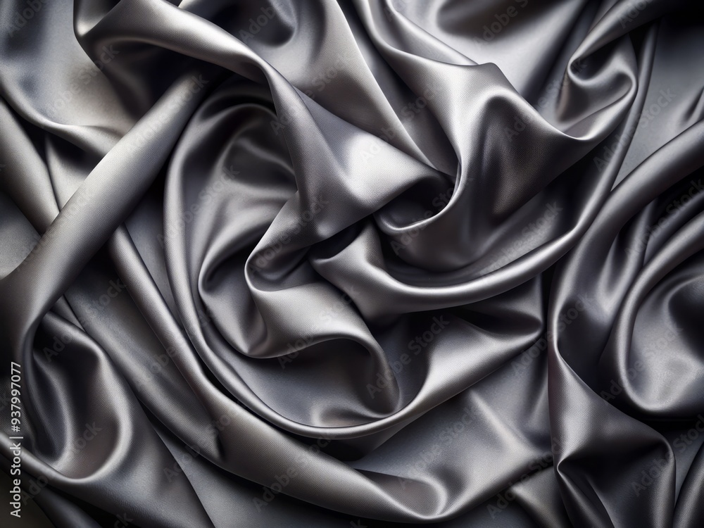 Rich, smooth, and luxurious dark grey silk or satin fabric texture, perfect as an abstract background for high-end designs, conveying elegance and sophistication. Rich, smooth, and luxurious dark grey silk or satin fabric texture, perfect as an abstract background for high-end designs, conveying elegance and sophistication.
