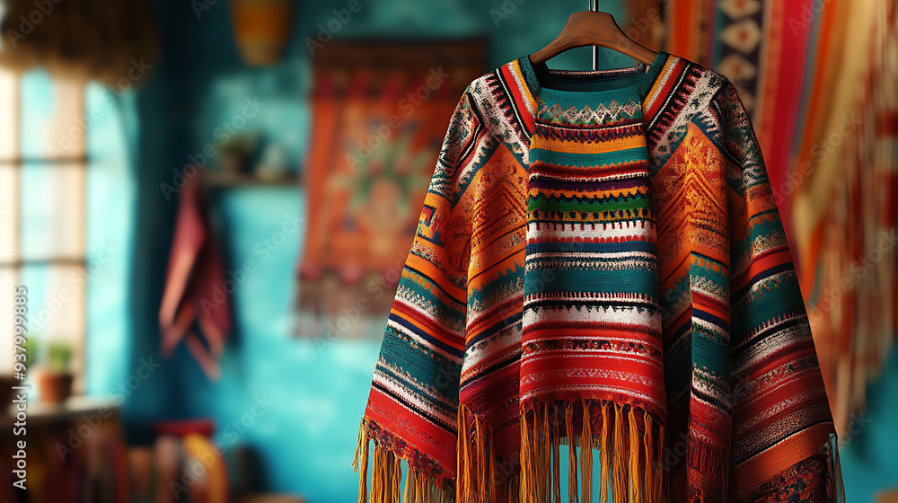 Obraz premium Mexican man sarape dress.