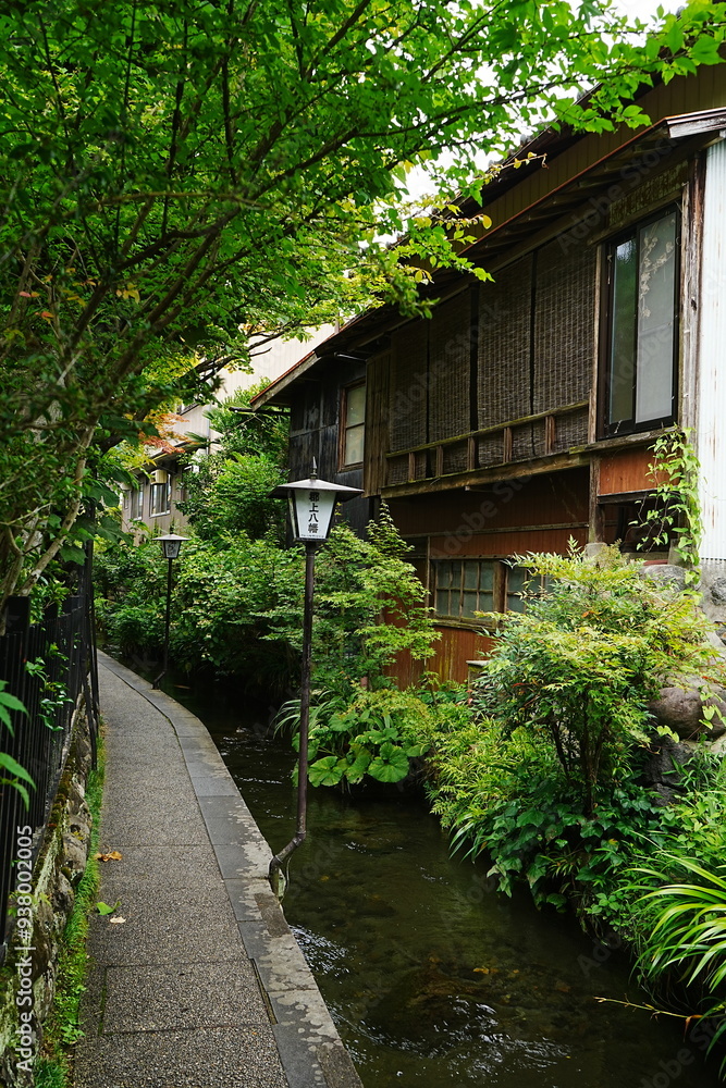 Igawa Komichi or Street in Gujo Hachiman, Gifu, Japan - 日本 岐阜 郡上八幡 いがわ小径 Igawa Komichi or Street in Gujo Hachiman, Gifu, Japan - 日本 岐阜 郡上八幡 いがわ小径
