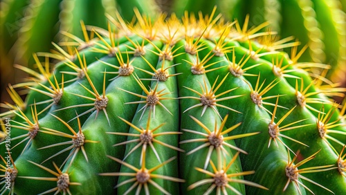 Wallpaper Mural Closeup of sharp spines on a green cactus plant, nature background with cactus spines Torontodigital.ca