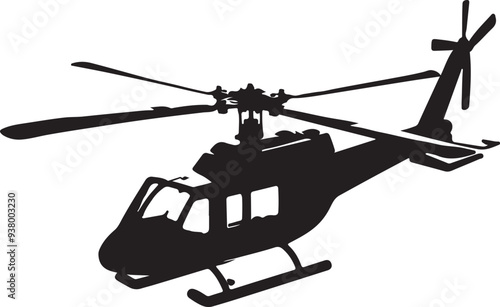 A  Beautiful Halicopter silhouette vector design .