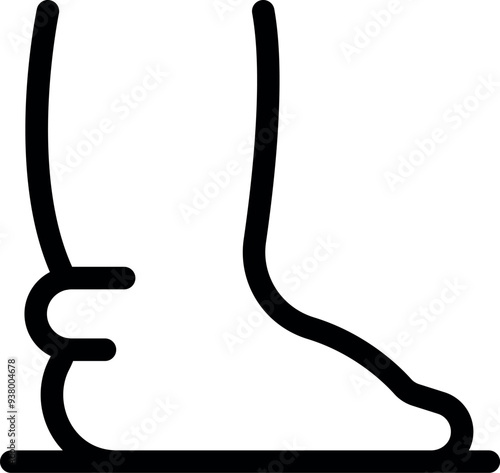 Doctor examining patient leg with edema symptom icon, editable stroke