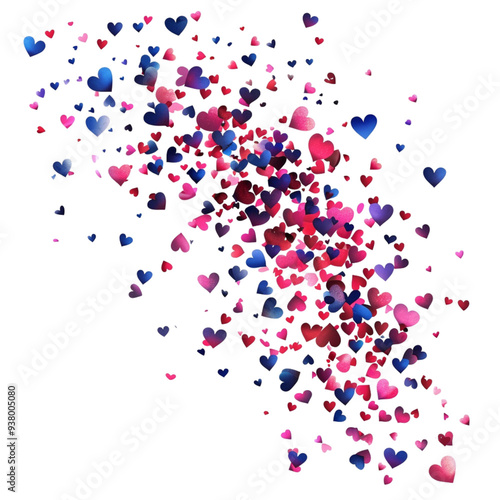 Heart images in various forms, Valentine's Day theme and in many objects, cut out background, ready to use.